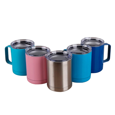 10oz Custom Insulated Stainless Steel Coffee Mug With Handle And Lid