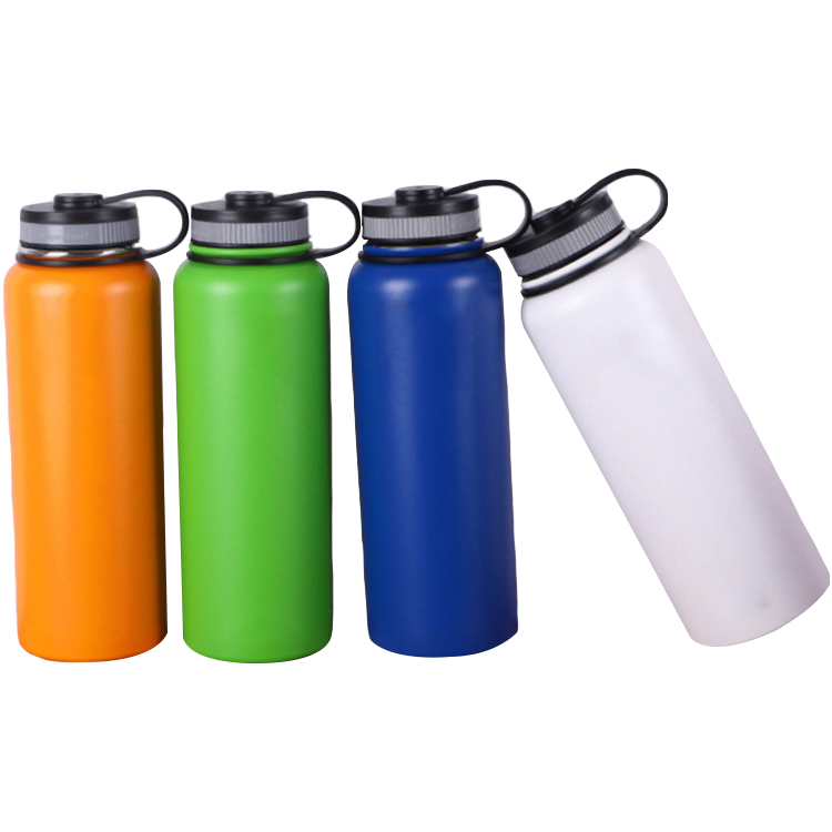 Custom Stainless Steel Vacuum Sport Travel Running Water Drinking Bottle Cycling with Cap